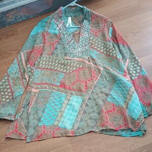 Bohemian Patchwork Tunic Top